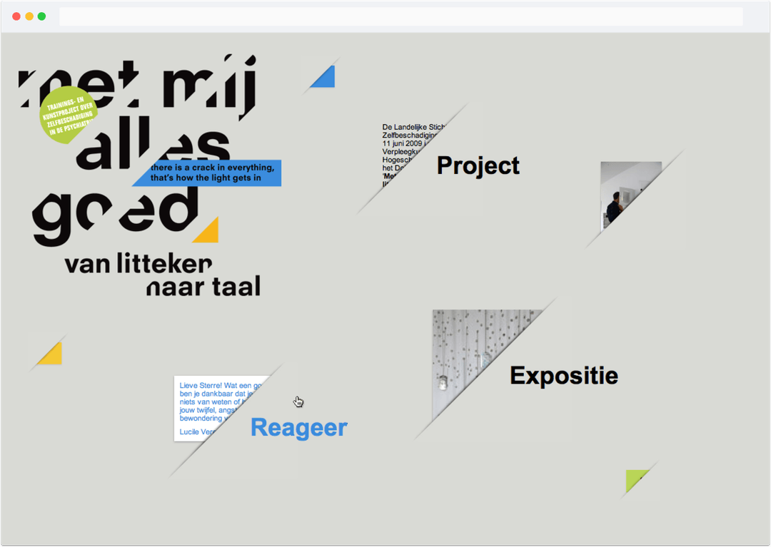Design and development for “Met mij alles goed” website in collaboration with René Put.