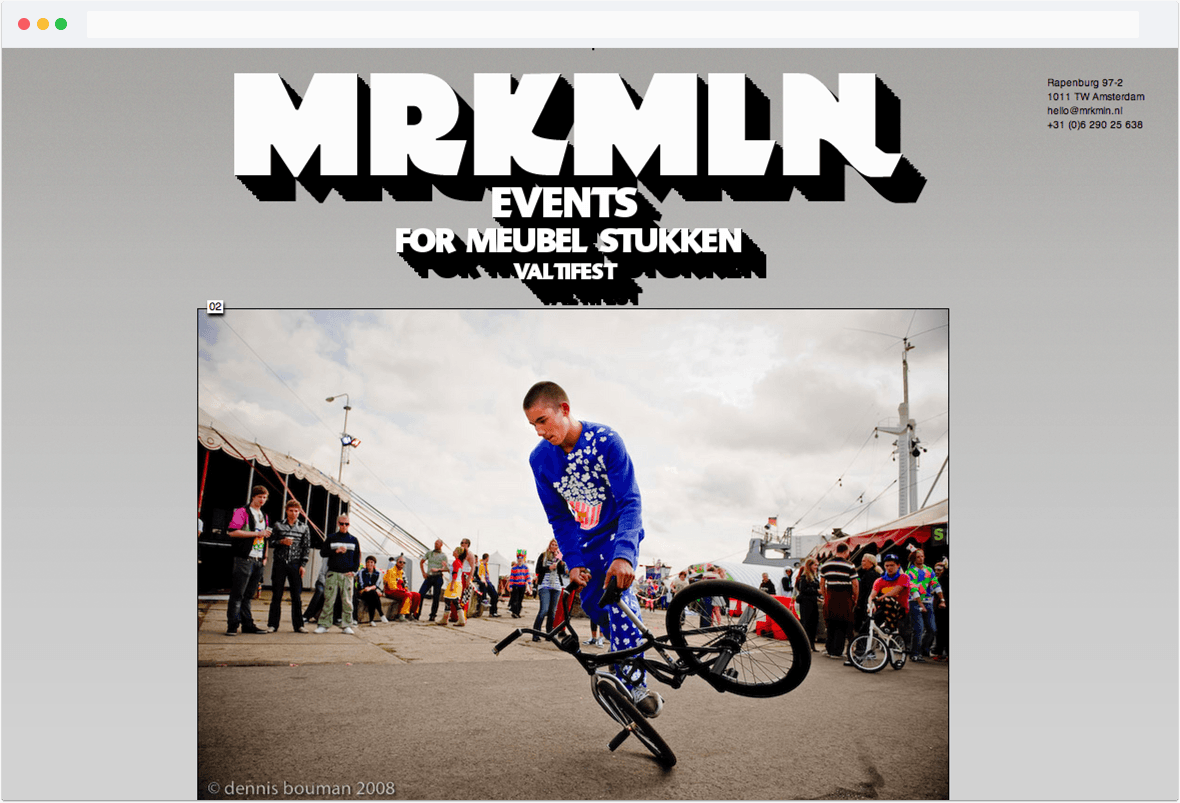 Design and development for “MRKMLN” website (Former night mayor of Amsterdam)